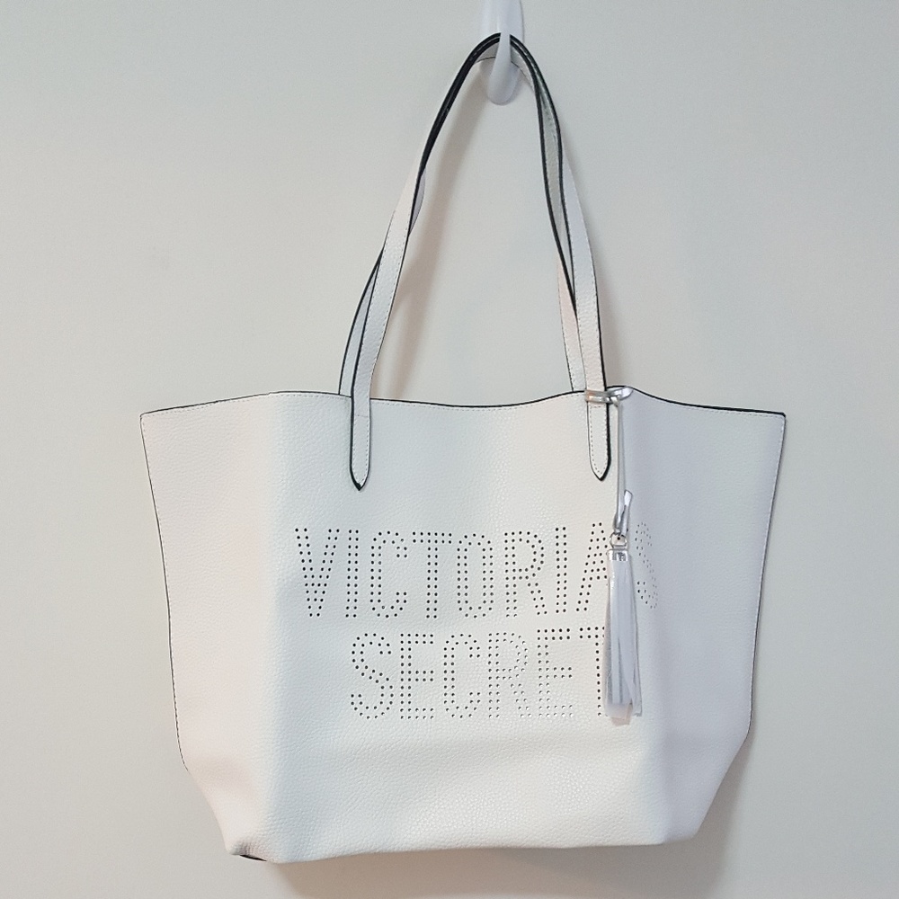 Victoria's Secret White Perforated logo Tote bag